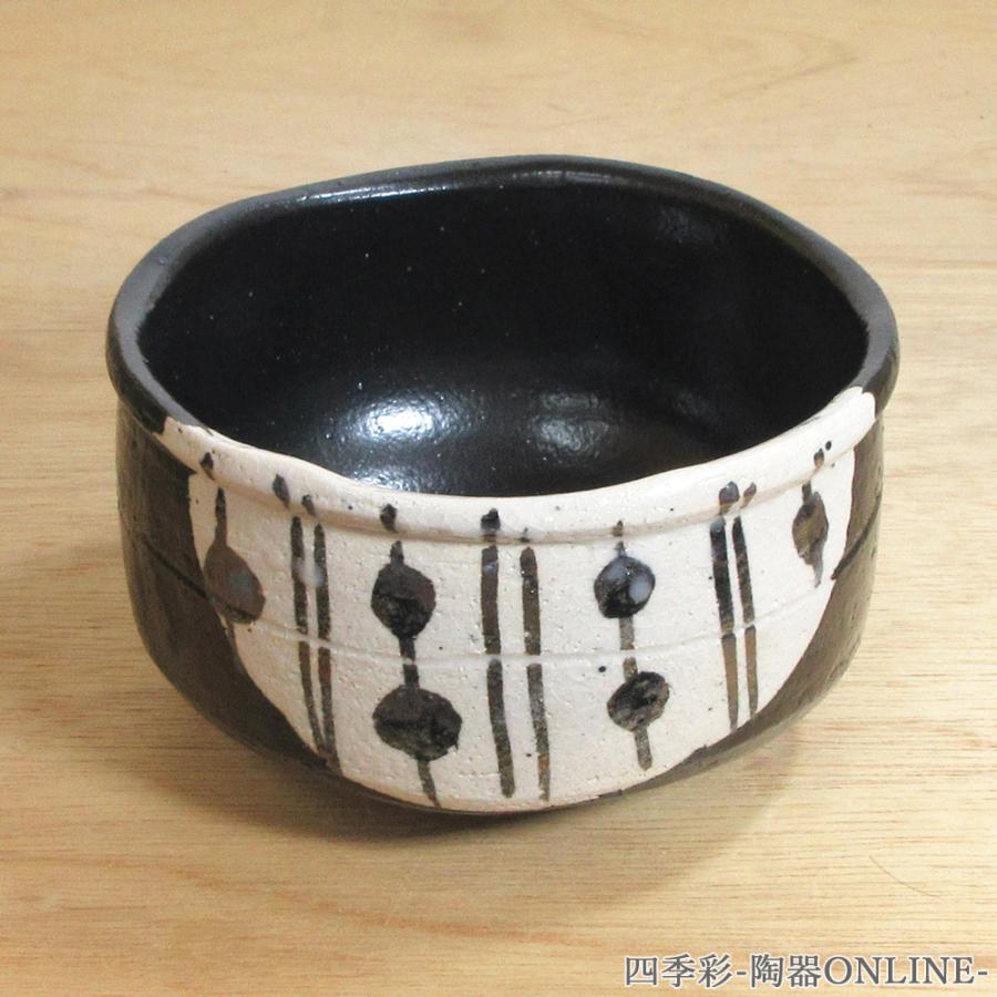 抹茶茶碗 黒織部抹茶碗 美濃焼 陶器 土物 25d41004-100 : 四季彩-陶器