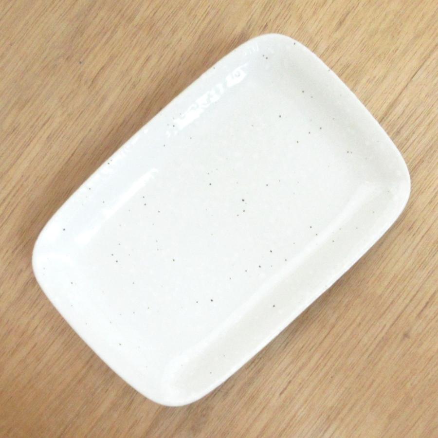 皿 粉引釉斑点長角皿 16.5cm おしゃれ 和食器 業務用 美濃焼 24a321-18