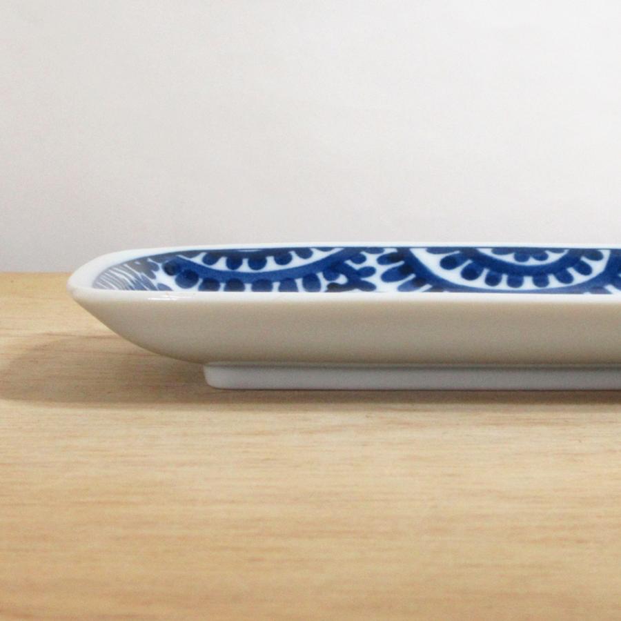 皿 長角皿 タコ唐草のり皿 17cm おしゃれ 和食器 業務用 美濃焼 24a321