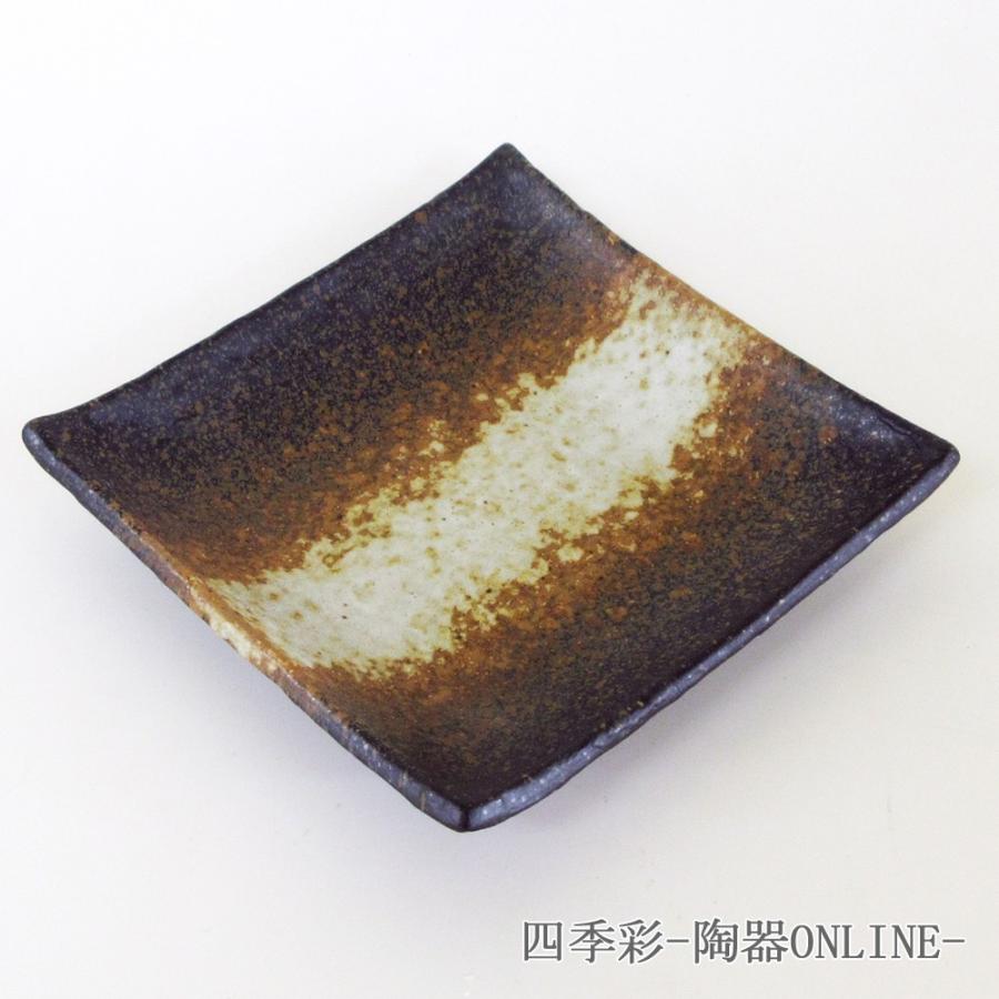 皿 小皿 黒備前正角皿 10cm おしゃれ 和食器 業務用 美濃焼