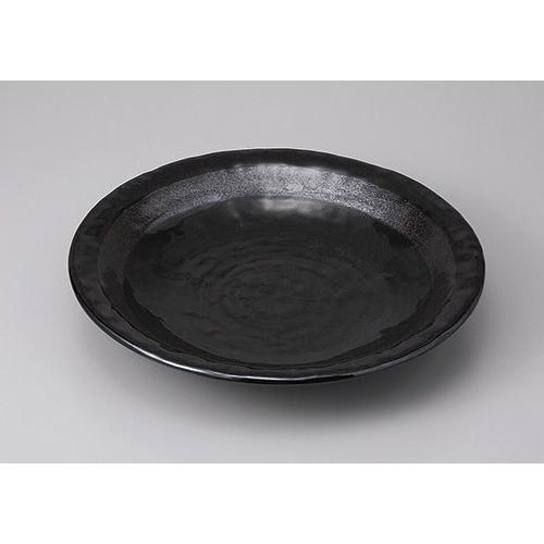 皿 大皿 丸皿 10.0皿 31.5cm 銀彩黒石目 盛皿 おしゃれ 和食器 業務用 美濃焼 24a337-8