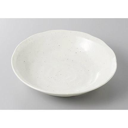 皿 粉引釉斑点7.0深皿 丸盛皿 21.5cm おしゃれ 和食器 業務用 美濃焼