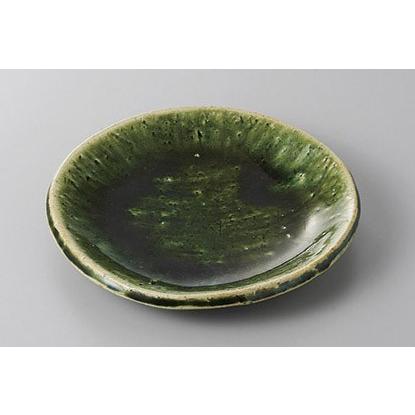 作家もの オーダーメイド 陶器 丸皿 一点もの 玉虫 黒 緑 ／2枚セット 皿 織部タタラ丸皿 丸盛皿 18cm おしゃれ 和食器 業務用 美濃焼 24a353