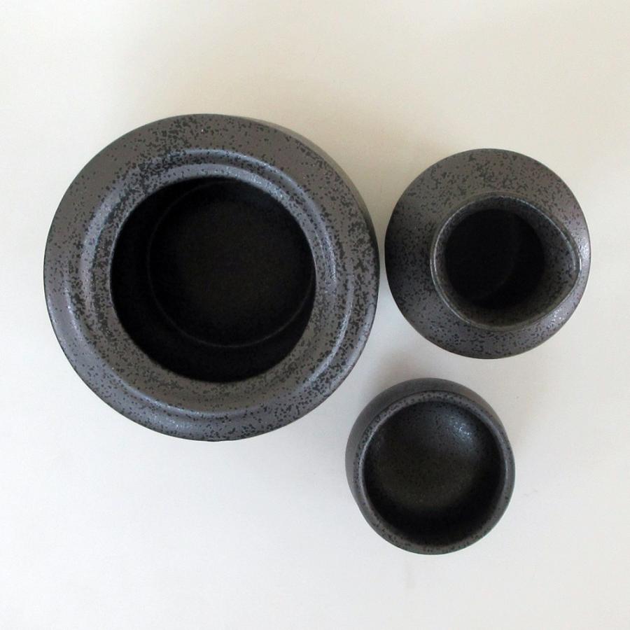 酒燗器 黒結晶 小 坏1個付き 徳利 酒器 陶器 日本酒 おしゃれ 業務用 美濃焼 22d35614-16 食器、グラス、カトラリー ナガオ 手付き漆カップ ティーカップ 木製 WK-X22