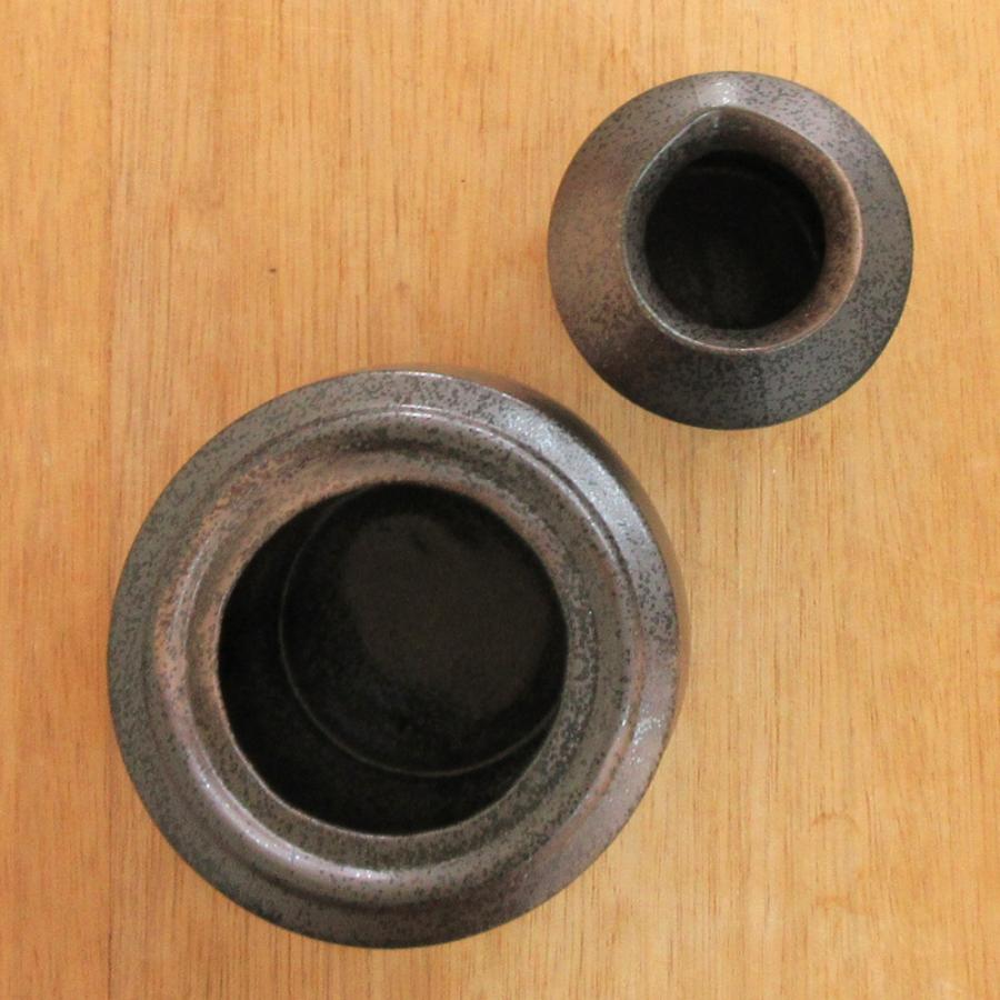 酒燗器 備前吹黒 大 反ぐい呑み2個のセット 酒器 陶器 日本酒 おしゃれ