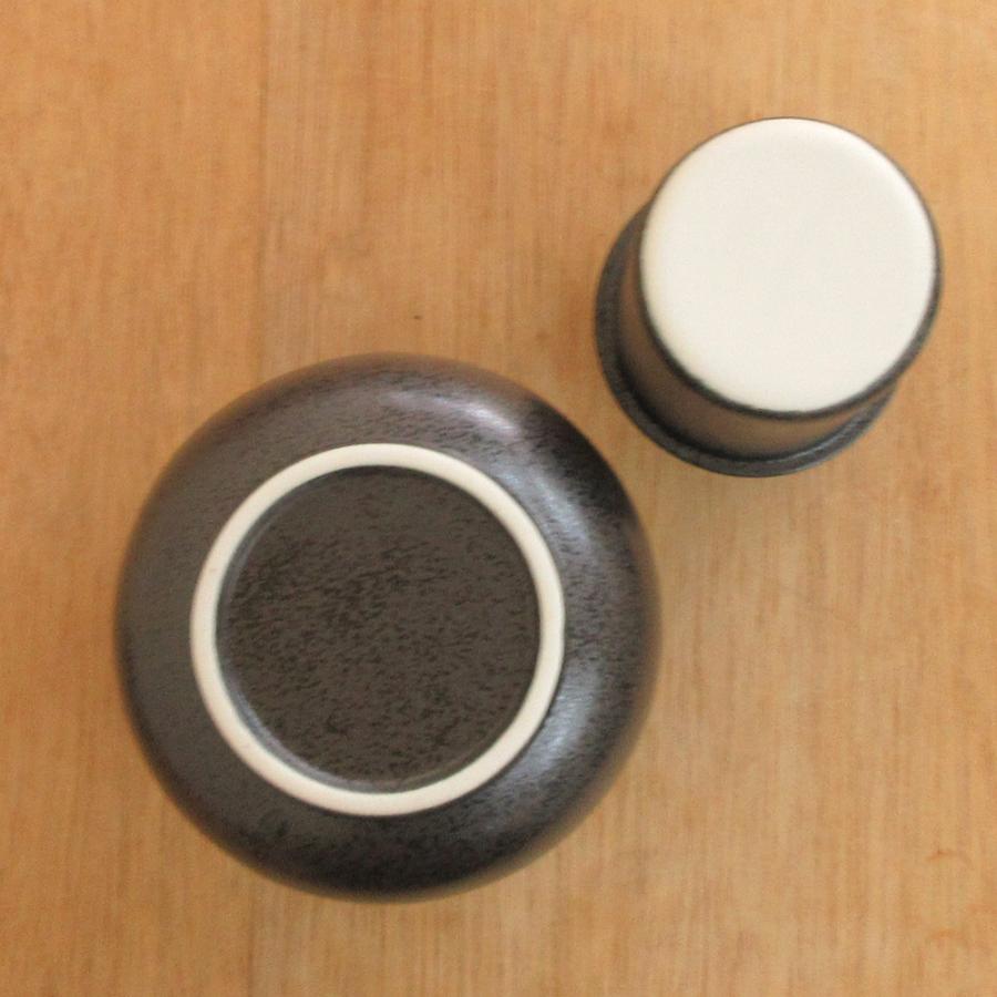 酒燗器 備前吹黒 大 反ぐい呑み2個のセット 酒器 陶器 日本酒 おしゃれ