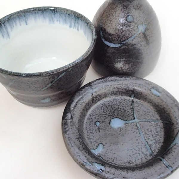 そば猪口 薬味皿 そば徳利 セット 黒潮 おしゃれ 業務用 美濃焼
