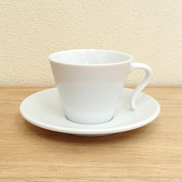 コーヒーカップ ソーサー オープンハンドル かがやき 白 洋食器 おしゃれ 業務用 美濃焼 9b495-34-36