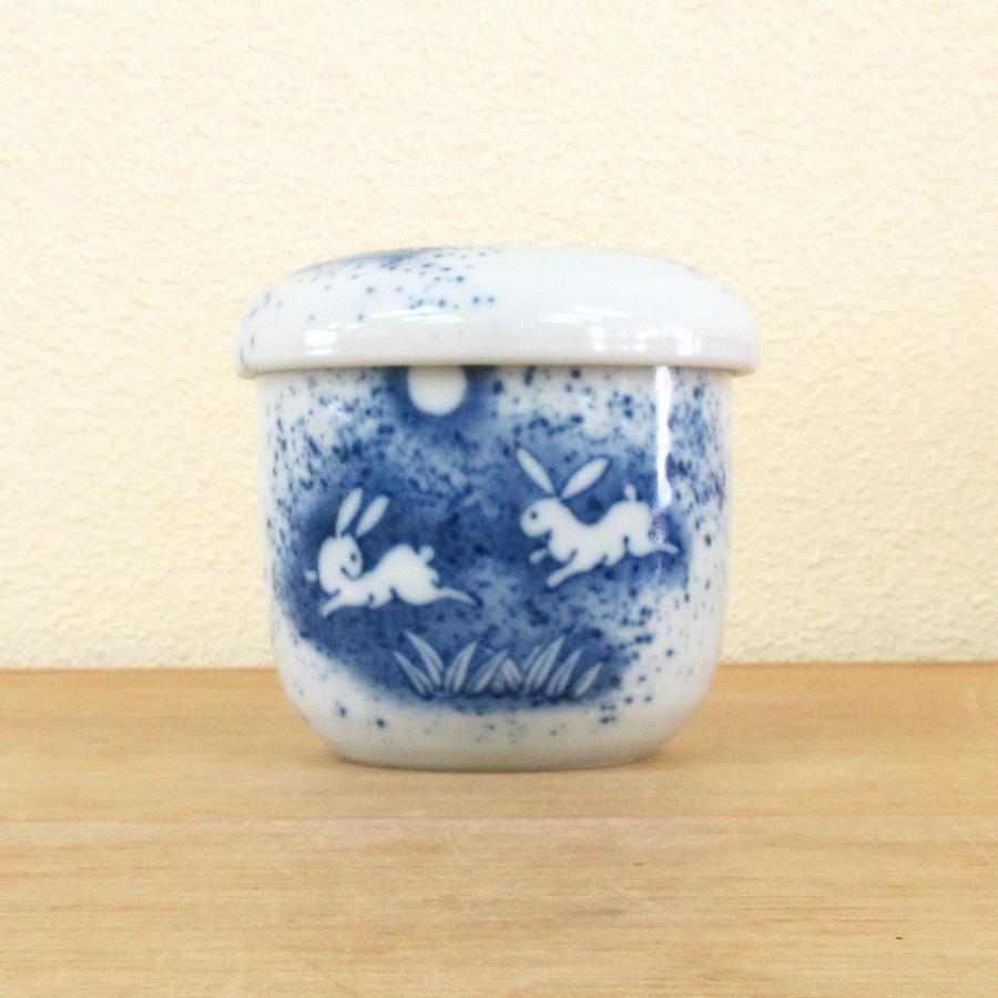 茶碗蒸し 器 吹墨うさぎむし碗 おしゃれ 和食器 業務用 美濃焼