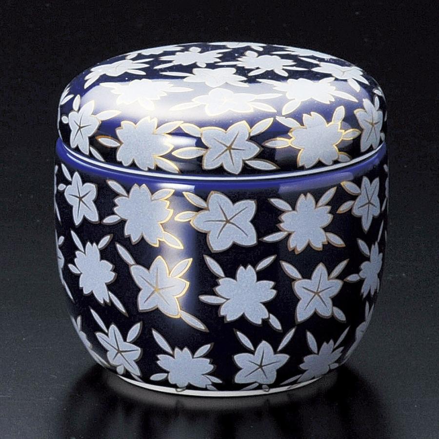 キッチン・食器 美濃焼ルリ夏目春秋むし碗金彩桜紅葉模様蓋付き茶碗蒸し