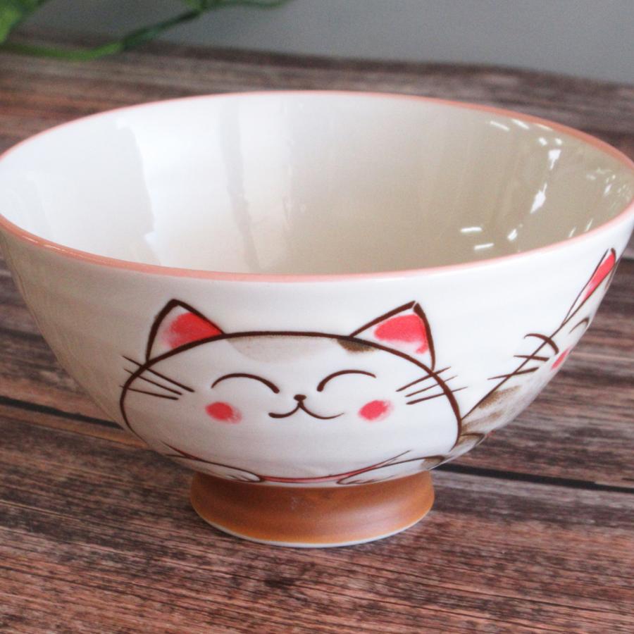 ご飯茶碗 粉引ミケ猫 中平 かわいい おしゃれ 和食器 美濃焼