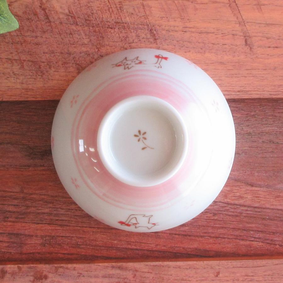 リボン柄 ホワイト ピンク 飯碗 A1766 ふわり花飯碗（ピンク） | KANESAN1893