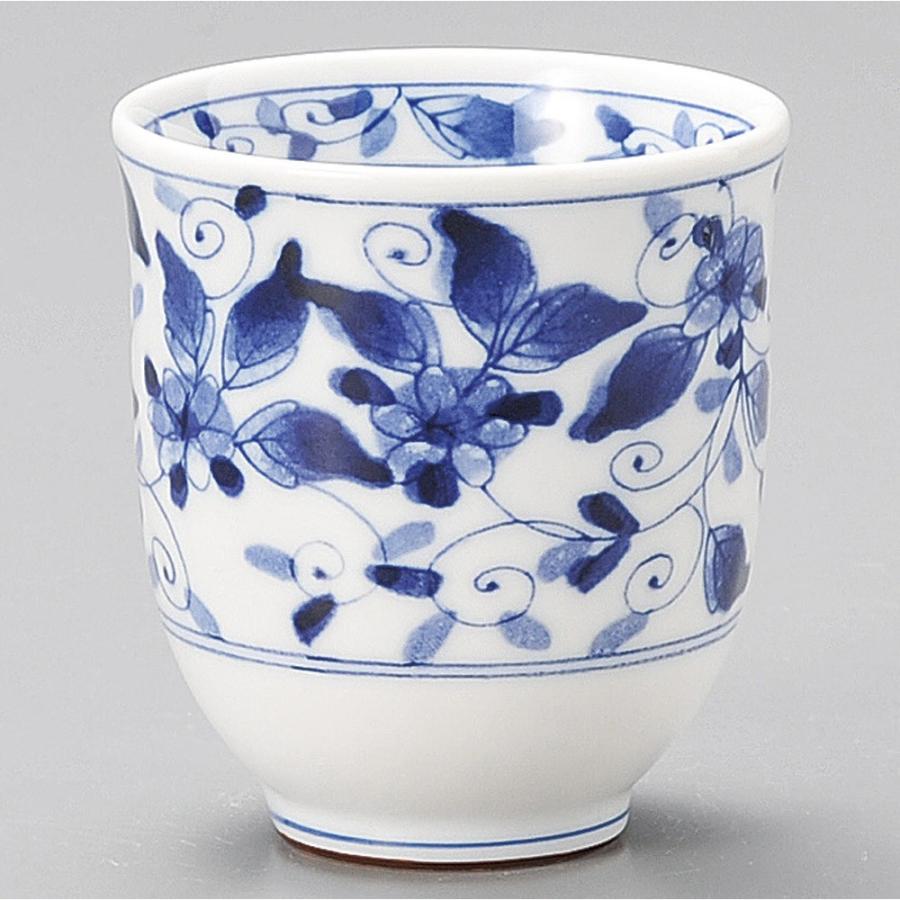 湯呑み 湯飲み 湯のみ茶碗 長湯呑み 染付彩華湯呑 和食器 業務用 美濃