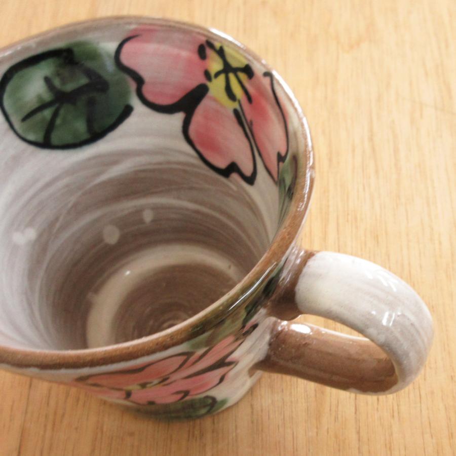 マグカップ 洋花 ピンク マグ おしゃれ 和陶器 業務用 美濃焼 25d66714