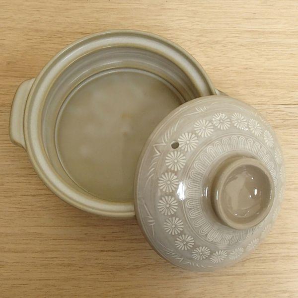 土鍋 8号鍋 銀峯花三島 直火専用 萬古焼 業務用 和食器 日本製 24a854-9の画像