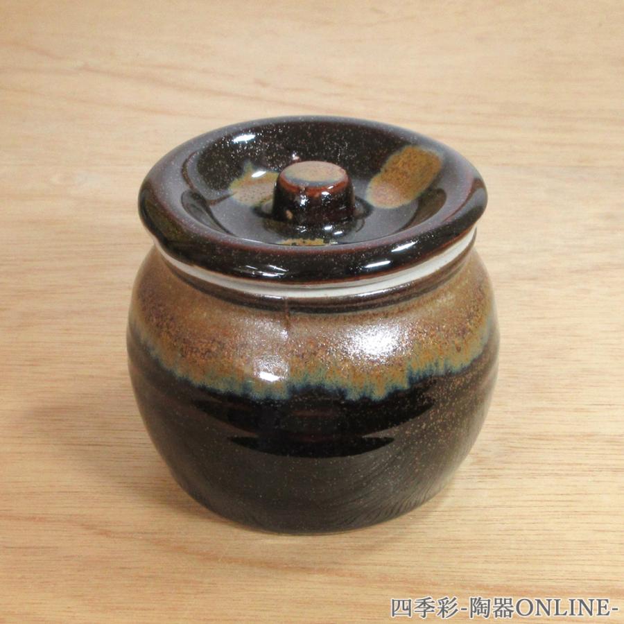 つぼ 漬物 蓋付きカメ 天目金流し1号蓋物 業務用 和食器 美濃焼