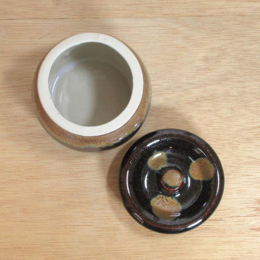 つぼ 漬物 蓋付きカメ 天目金流し1号蓋物 業務用 和食器 美濃焼