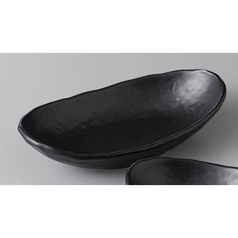 刺身鉢 楕円向付 ボウル 黒マット 刺身皿 おしゃれ 和食器 業務用 美濃