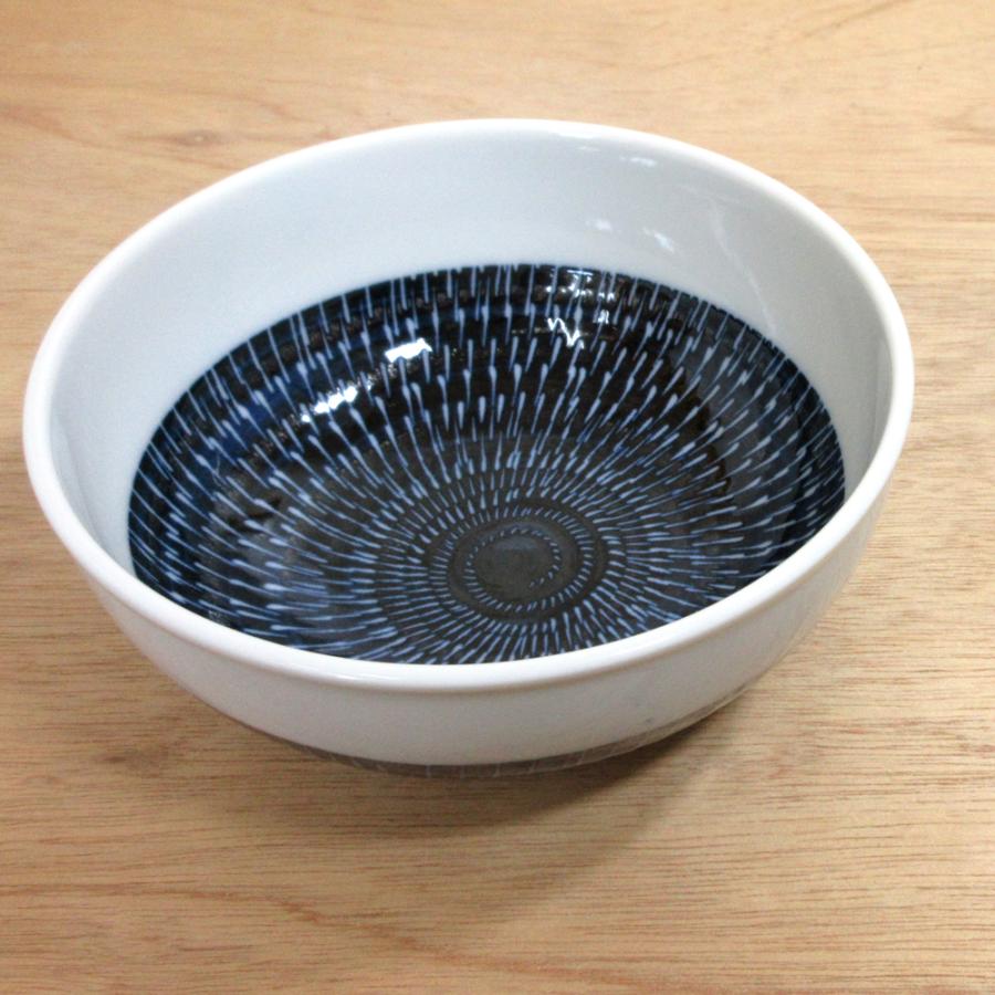 鉢 ボウル 中鉢 藍色トビカンナ 16cm おしゃれ 和食器 業務用 美濃焼