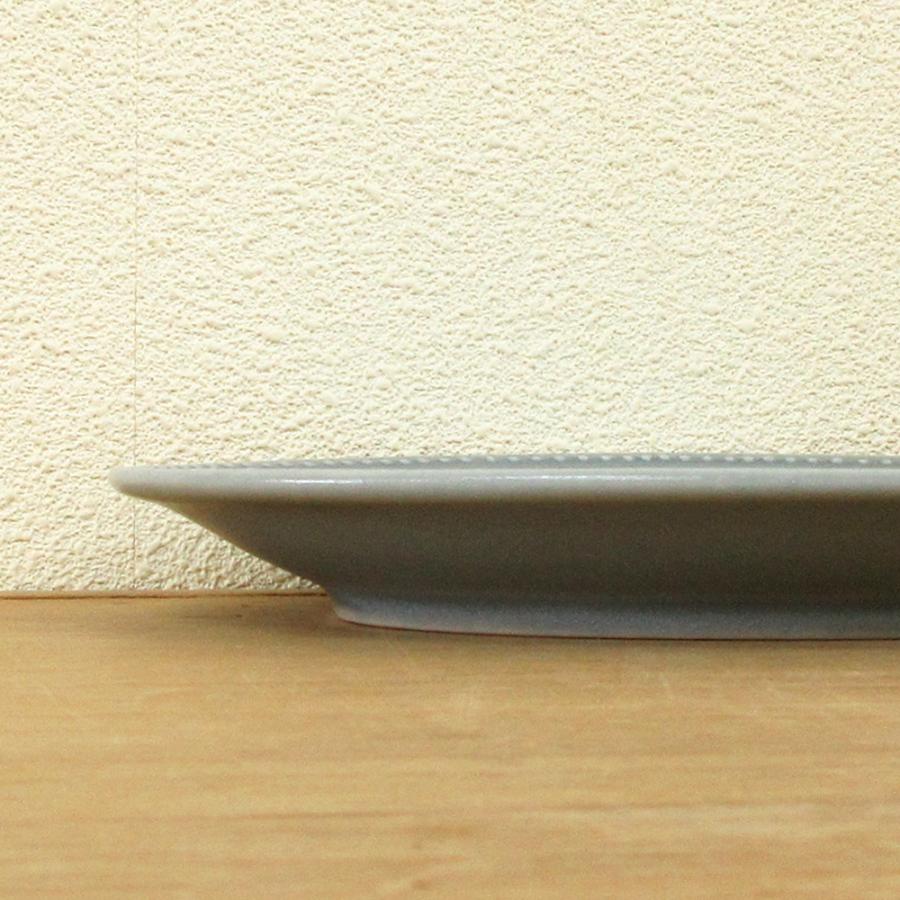 楕円皿 22cm オーバルプレート ドットリム グレー おしゃれ 洋食器