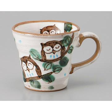 マグカップ 仲良しフクロウ おしゃれ 業務用 陶器 美濃焼 24a796-23