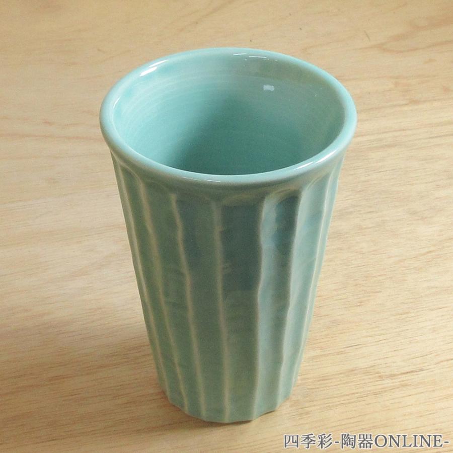 フリーカップ コップ 青磁そぎタンブラー 陶器 おしゃれ アイス