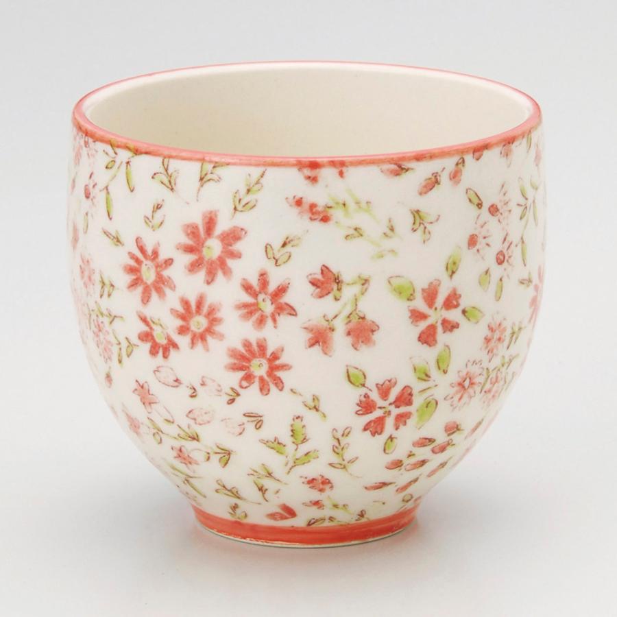 湯呑み 湯飲み 湯のみ茶碗 なでしこ 赤 おしゃれ 業務用 和食器 9d 318 四季彩 陶器online 通販 Yahoo ショッピング