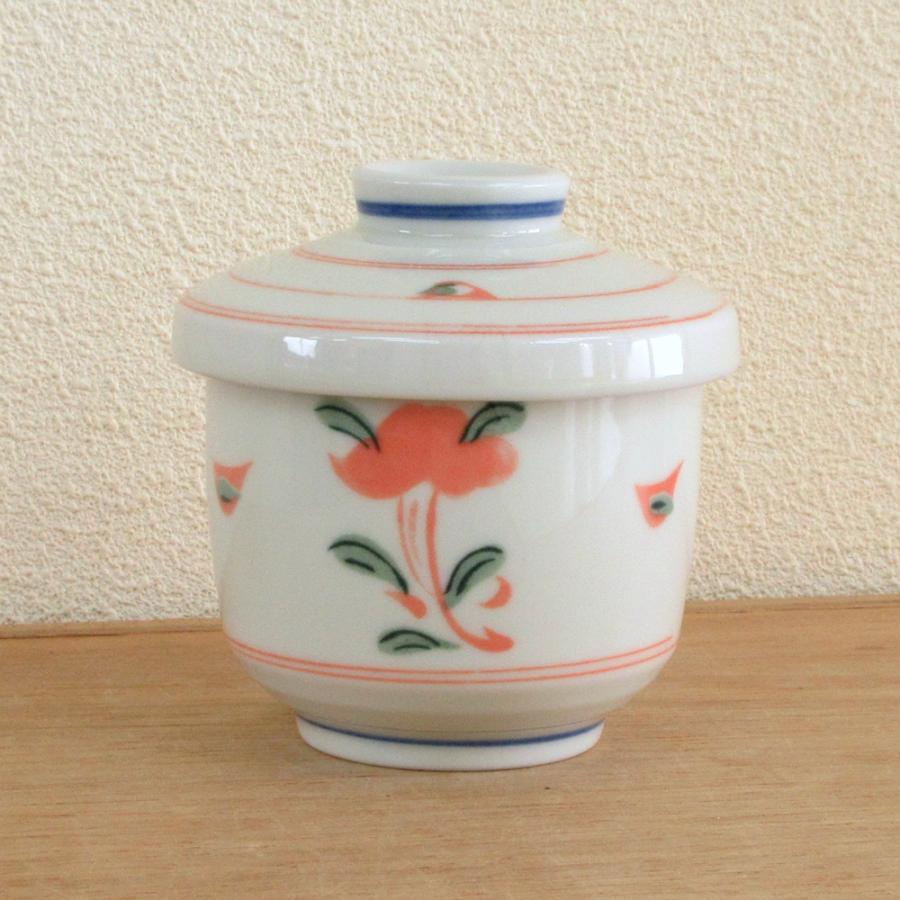 茶碗蒸し 器 赤絵花むし椀 おしゃれ 和食器 業務用 美濃焼 24a220-11