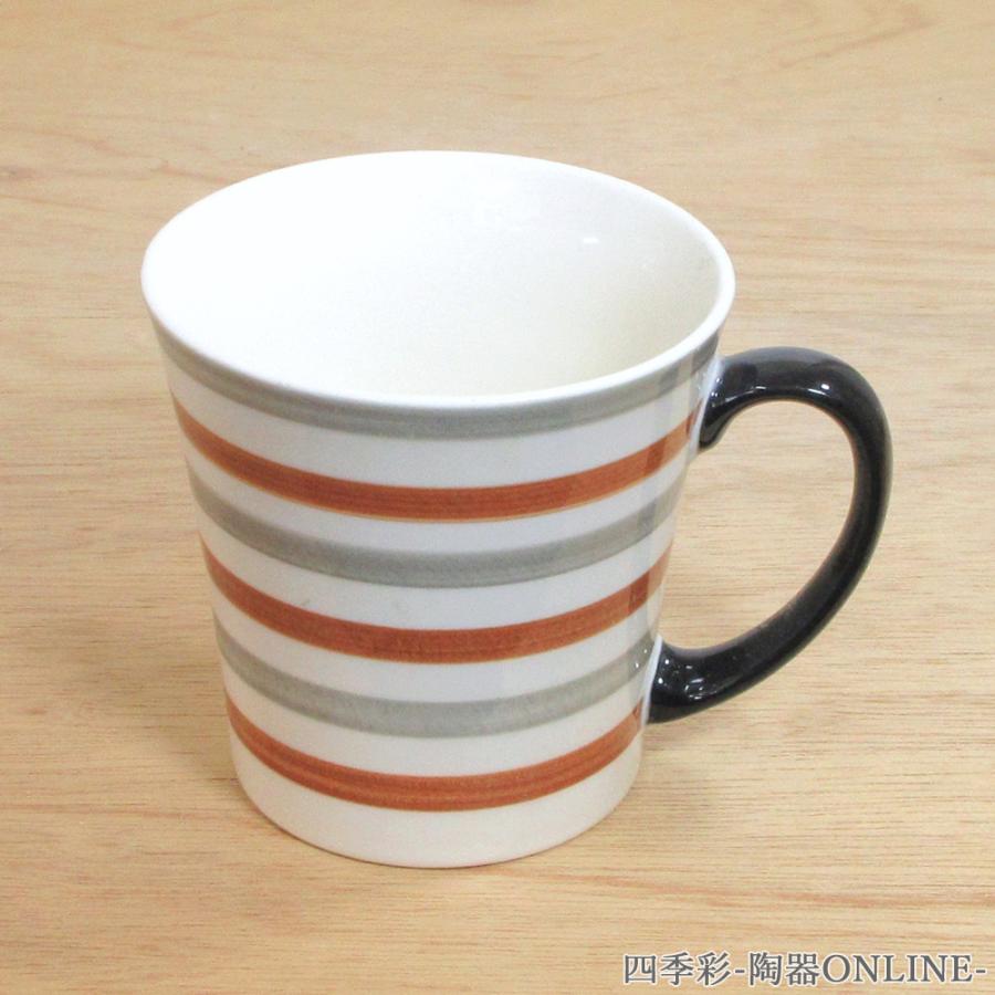 マグカップ ダブルライン 茶 おしゃれ 陶器 業務用 美濃焼 22a784-11
