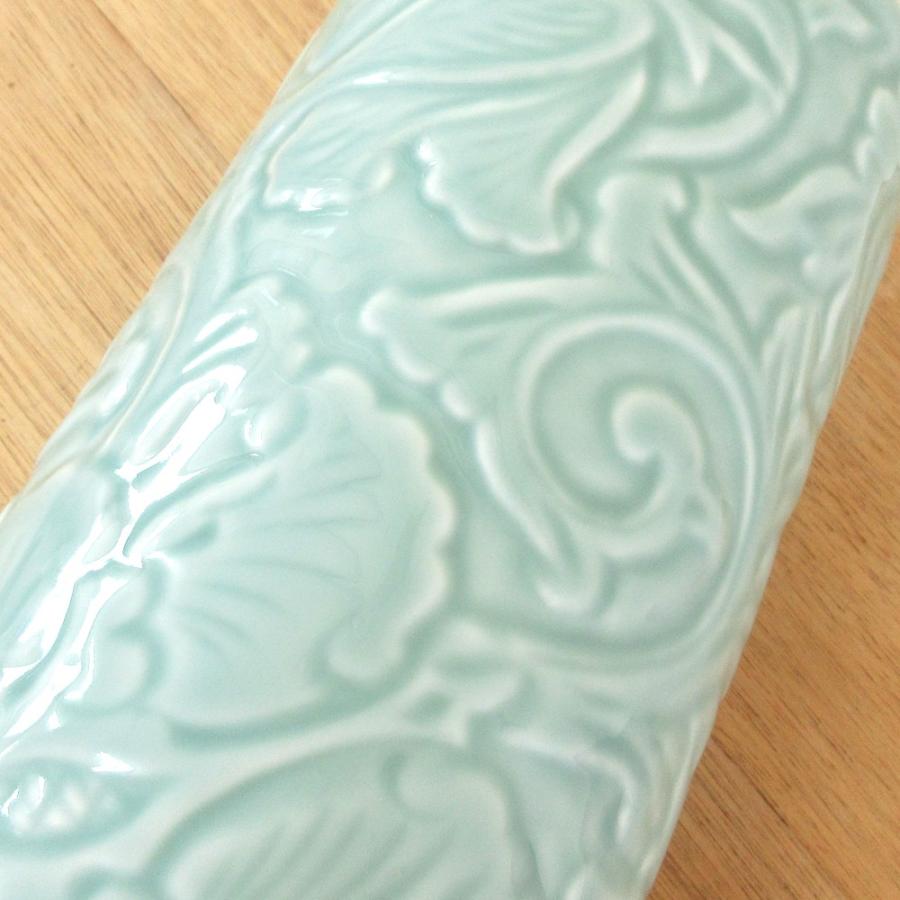 陶器の花瓶 青磁唐草 10号 フラワーベース 24a905-10 : 四季彩 陶器の花瓶 青磁唐草 10号 フラワーベース 24a905-10 : 四季彩