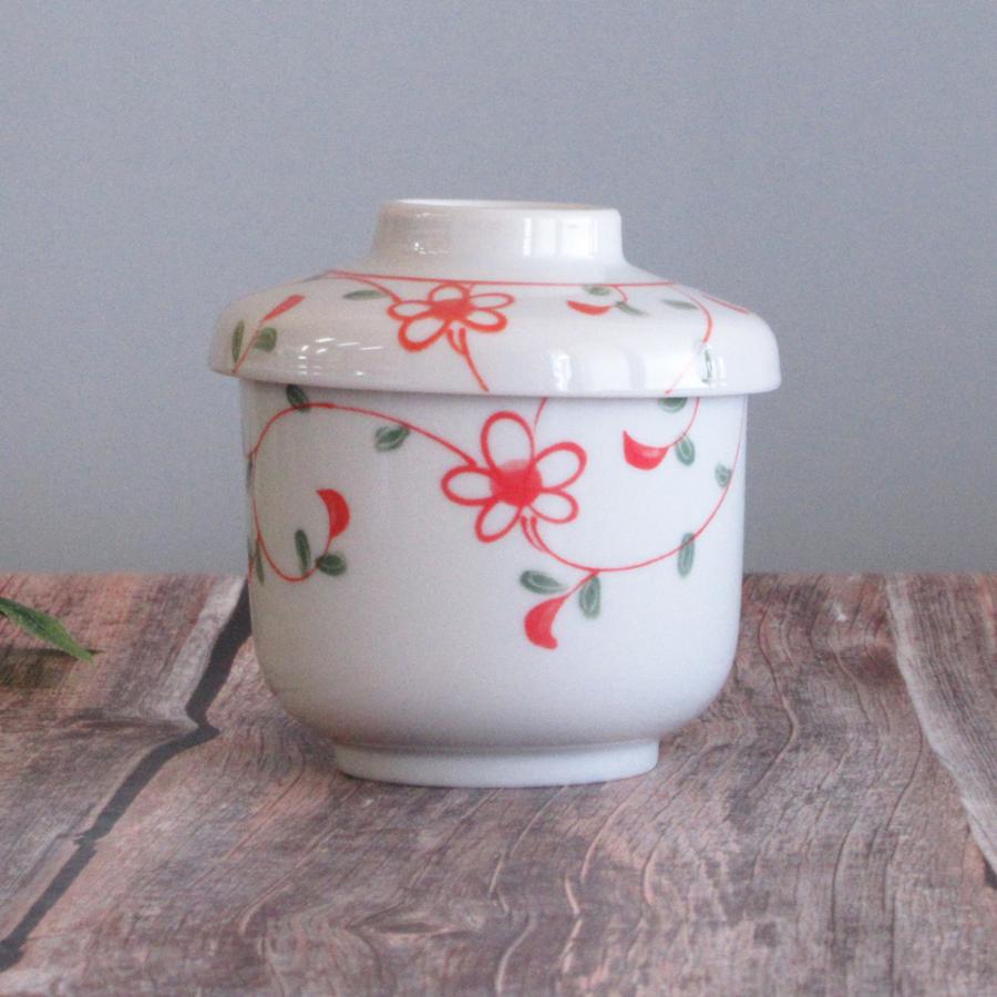 赤絵淡花茶碗蒸し 湯のみ デザート椀 5点セット器 花柄 茶碗蒸し 器 花赤絵 おしゃれ 和食器 業務用 美濃焼 爆買 : 四季彩