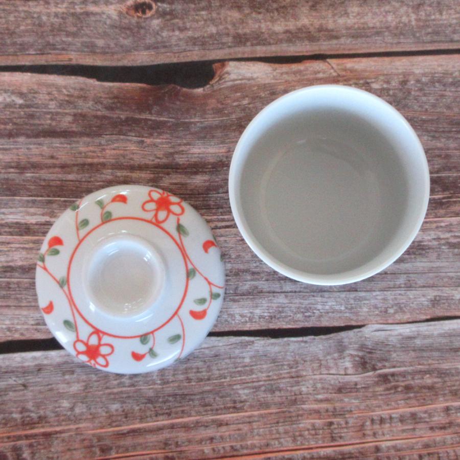 茶碗蒸し 器 花赤絵 おしゃれ 和食器 業務用 美濃焼 爆買 : 四季彩