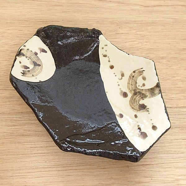 皿 中皿 前菜皿 黒織部 21cm おしゃれ 和食器 美濃焼 業務用 26b216-17