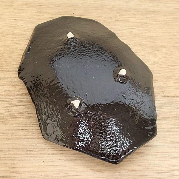 皿 中皿 前菜皿 黒織部 21cm おしゃれ 和食器 美濃焼 業務用 26b216-17