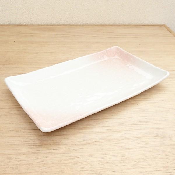 皿 焼物皿 桜吹雪 長角皿 24cm おしゃれ 和食器 業務用 美濃焼 26b235