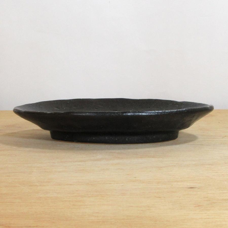 皿 中皿 取り皿 砂黒 楕円リム 17cm おしゃれ 和食器 業務用 美濃焼