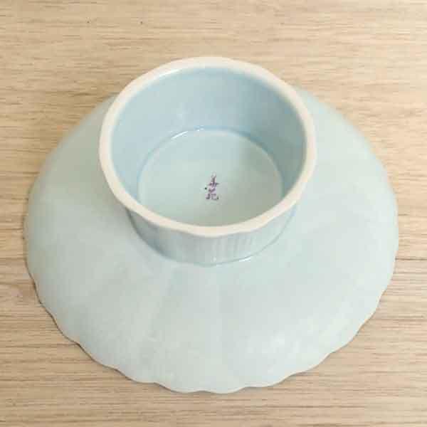 皿 青地菊型 高台皿 16cm おしゃれ 和食器 業務用 26b119-19 : 四季彩