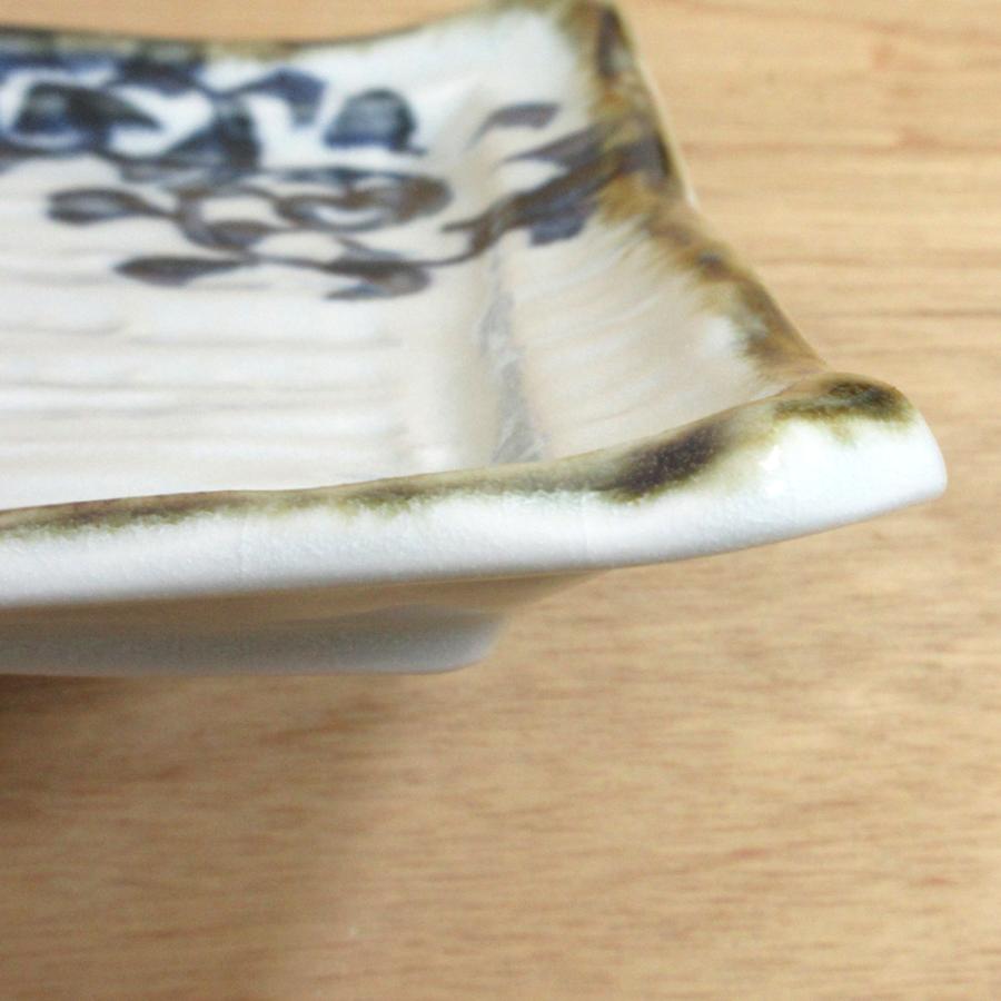 皿 角皿 たこ唐草 正角盛皿 23.5cm おしゃれ 和食器 業務用 美濃焼