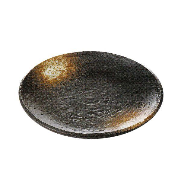皿 丸皿 黒備前 7.0皿 20cm おしゃれ 和食器 業務用 美濃焼 26b279-07