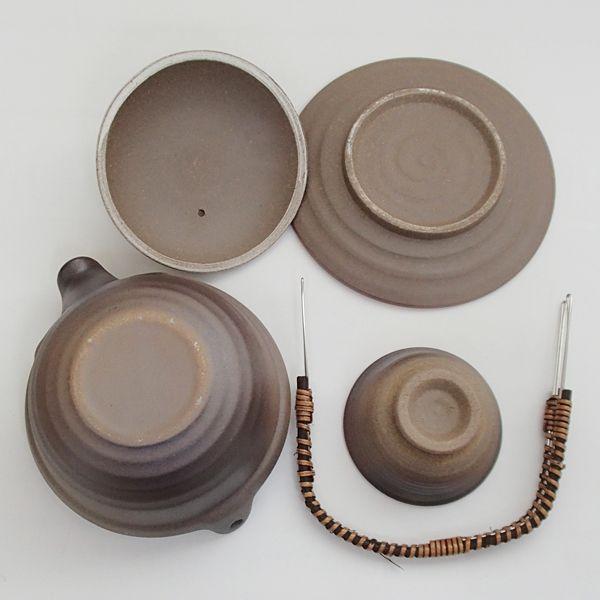 土瓶蒸し 器 セット 鍋型 焼締 直火可 松茸の土瓶蒸し 日本製 23b285