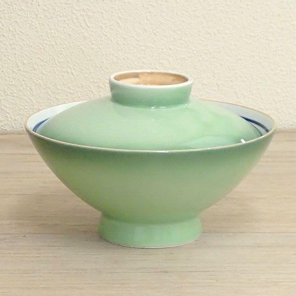 丼 蓋丼 蓋付きどんぶり 緑彩 強化磁器 蓋付き 器 おしゃれ 和食器