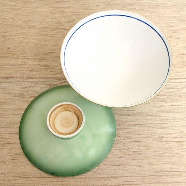 丼 蓋丼 蓋付きどんぶり 緑彩 強化磁器 蓋付き 器 おしゃれ 和食器