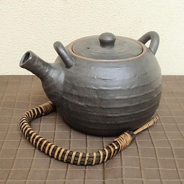 土瓶（網カゴ付）黒備前 1150cc おしゃれ 和食器 業務用 美濃焼 26b351-09