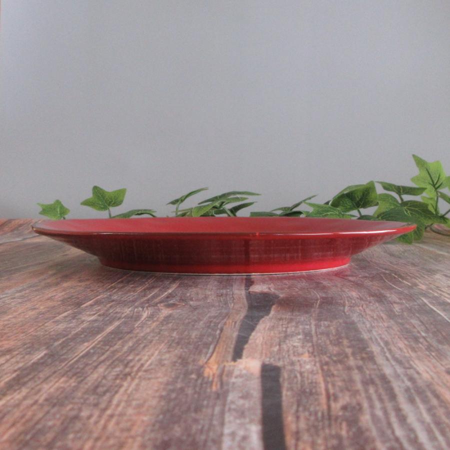 皿 21cmプレート パスタ皿 カレー皿 ヴィンテージ レッド ラフェルム