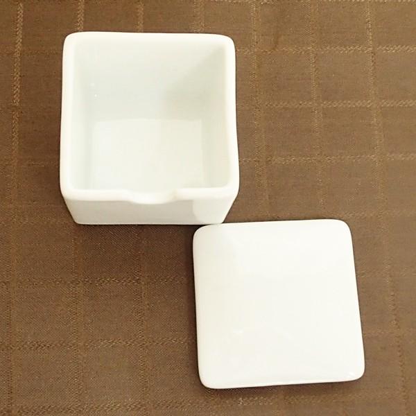 からし入れ 調味料入れ 白磁 角型 小おしゃれ 業務用 美濃焼 k11700086