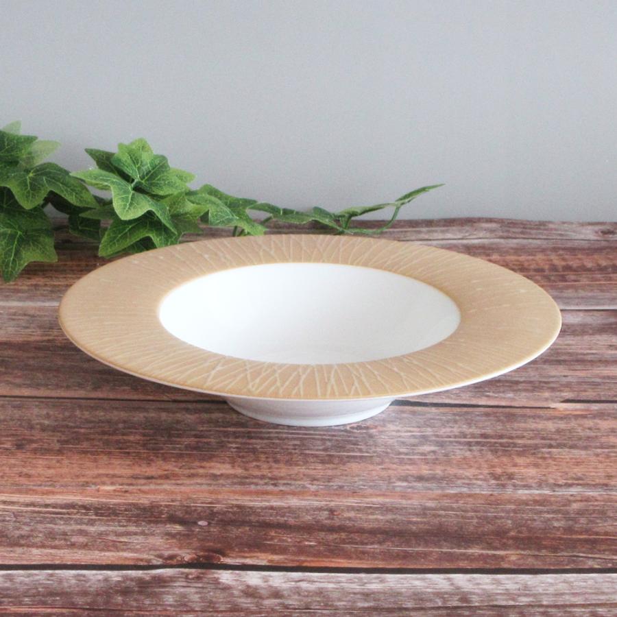 皿 パスタ皿 スープ皿 26.5cmディープスープボウル ゴールドベージュ