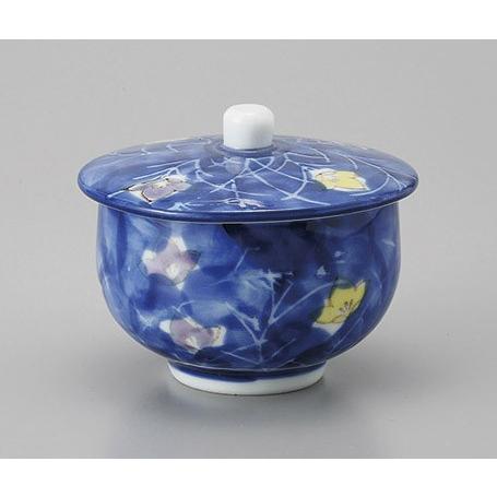 湯飲み 蓋付き湯呑み茶碗 二色桔梗 湯呑み おしゃれ 業務用 美濃焼