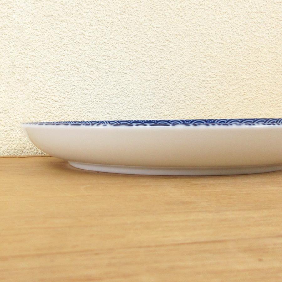 皿 中皿 丸皿 23cm 青海波 青 和柄 パスタ皿 カレー皿 おしゃれ 和食器 