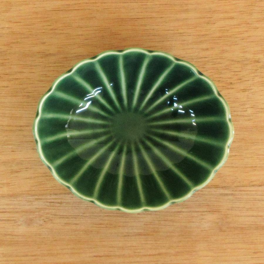 鉢 ボウル 小鉢 11.5cm楕円ボウル 緑 かすみ おしゃれ 和食器