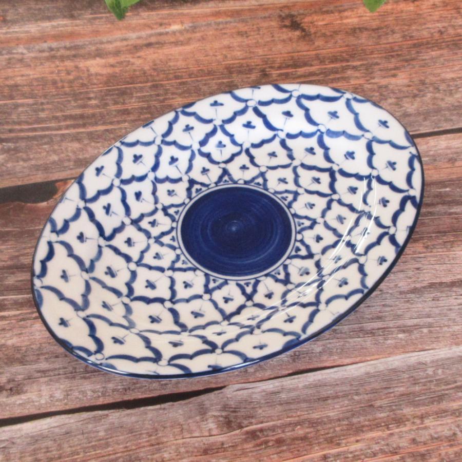 皿 楕円皿 21cm 8インチリムプラター 餃子皿 タイ風 食器 チェンマイ